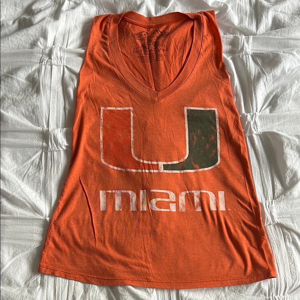 University of Miami Orange Sleeveless Top